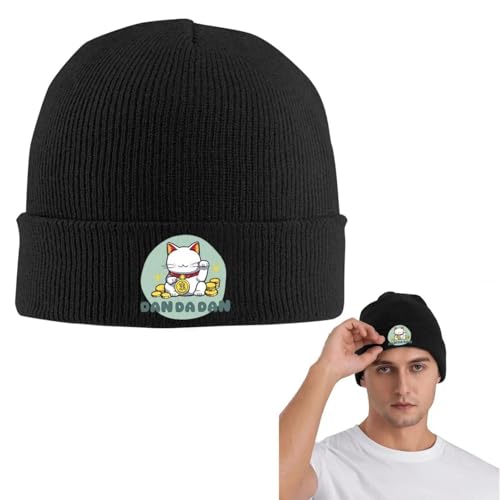 Dandadan Turbo Granny Cat Gorra de Punto cálida Gorra de Moda Gorro de Tope de otoño Invierno al Aire Libre Gorros para Hombres Mujeres Adultas