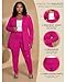 IyMoo Womens Plus Size Long Sleeve 2 Piece Blazers Suits Fashion Autumn Pure Suits Sets Royal Rose Red 1X, X-Large