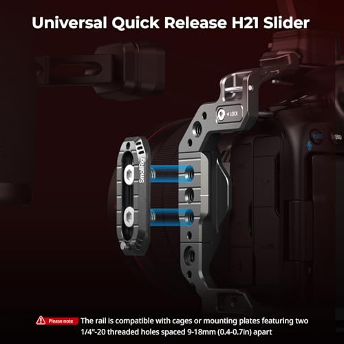 Image of SMALLRIG NATO Side Handle with NATO Rail, H21 HawkLock Quick Release, for Left or Right Hand, 36mm /1.4in Up and Down Adjustable, Ergonomic Handgrip with Built-in Cold Shoe, 1 /4 inch-20 Threaded Holes