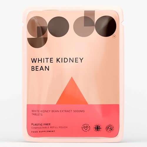 Fitness Health White Kidney Bean Extract Tablets 5000MG - Carbohydrate Control Supplement - High Strength Kidney Bean Supplement for Men and Women - Vegans - Easy to Swallow - (120 Tablets)