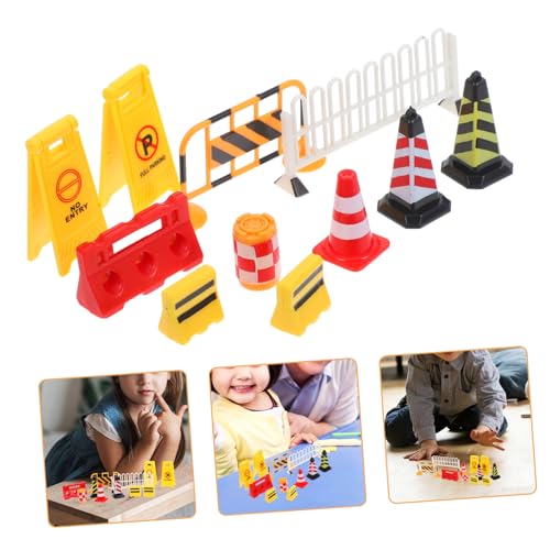 ARTIBETTER 1 Juego De Juguetes Cognitivos De Tráfico Mini Conos De Tráfico Señales De Barricada Señales De Tráfico Para Camiones De Juguete Señales De Carretera Señal De Cuarto De