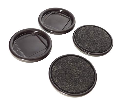 Tech Team #00725 Caster Cups for use on Hardwood and Carpeted Floors, Steel Cups with Carped Bottoms, 3 in. Dia. Includes 4 Casters