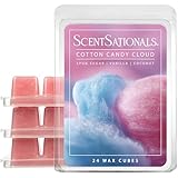 Scentsationals Wax Melts, Wax Cubes Strong Scent - Cotton Candy Cloud - Long Lasting Scented Melts for Warmer, 10oz (24-Cubes)