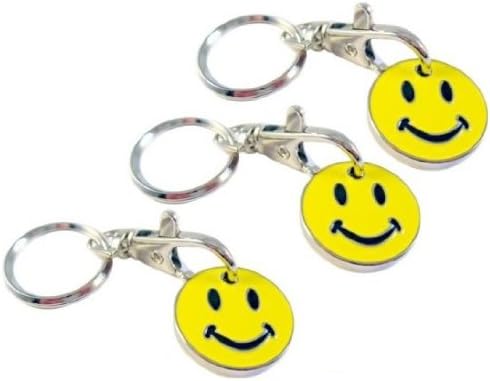3 x FACE SMILEY SHOPPING TROLLEY POUND SIZE COIN