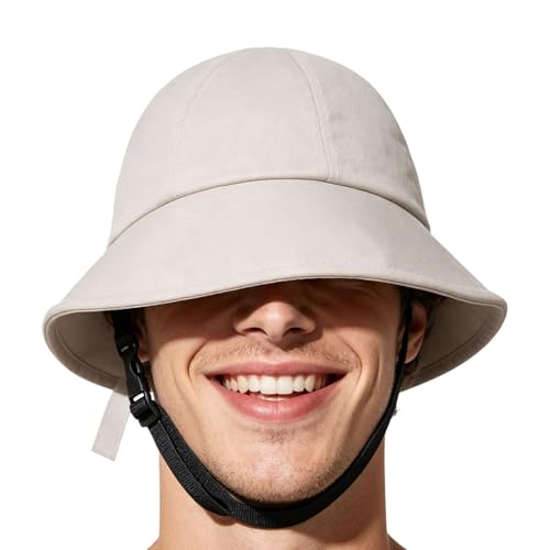 Casco de bicicleta en forma de sombrero - Casco de seguridad de ala ancha, estilo sombrero de sol | Cascos de bicicleta de para hombres mujeres viajeros urbanos jinetes casuales protección de