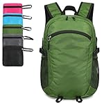 Small Hiking Daypack,15L Waterproof Hiking Backpack Packable Lightweight Travel Day Pack for Women Men (Green)