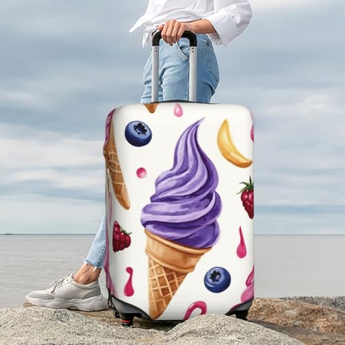 Berry Swirl Ice Cream Cones Suitcase Cover Fashion Luggage Covers Anti-Scratch Elastic Lightweight Protector For Travel Outdoor Large4