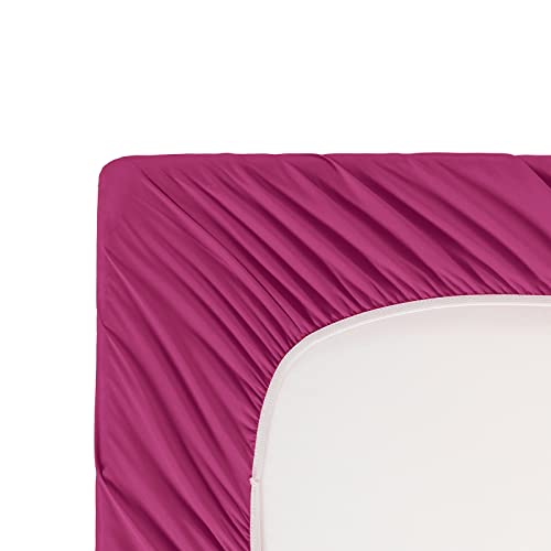 Image of Horbaunal Hot Pink Queen Size Sheet Set - 6 Piece Luxury 1800 Thread Count Bedding Sheets & Pillowcases - 16 Inch Deep Pocket Microfiber Bedding Set - Soft & Wrinkle Bed Sheets