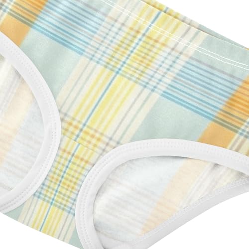 Breathable Girls' Panties Organic Underpants for Toddler Colorful Plaid in Sizes 2T,3T, 4T, 5T, 6Y and 8Y4