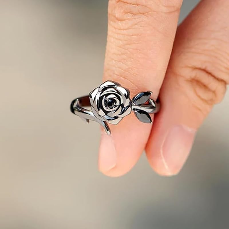 Strong As F*ck Black Rose Self-Love Ring, Burned And Survived Self Love Ring, Dainty Blooming From Darkness Black Rose Rings, Inspirational Jewelry Gifts For Women - Image 4