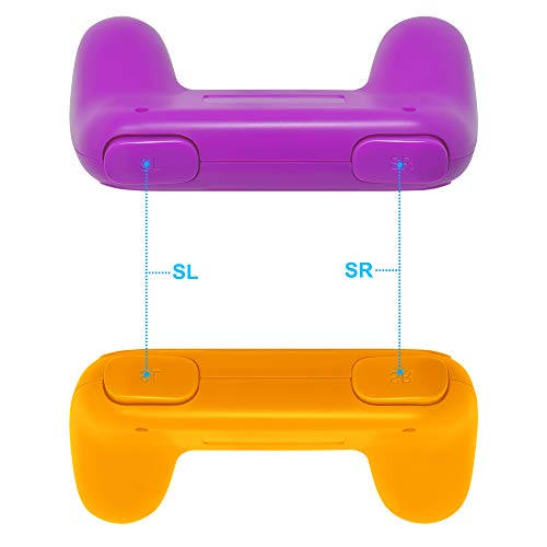 Image of Hand Grips Compatible with Switch /Switch OLED Model Controllers, Grip Compatible with Switch for Joy Cons - Orange and Purple (2 Packs)
