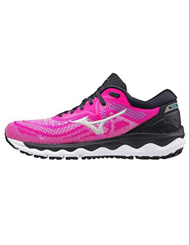 Tênis Mizuno Wave Sky 4 Feminino 4145524-3926, Cor: Rosa/preto, Tamanho: 37