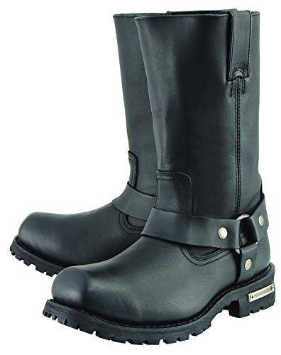 Milwaukee Leather Boots MBM131 Men's 11in Classic Square Toe Black Harness Boot4