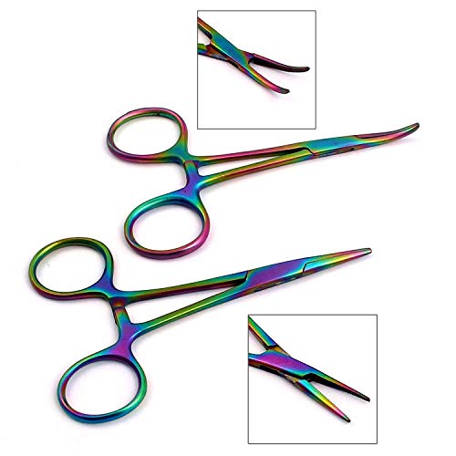 DDP Set of 2 Multi Color Rainbow Mosquito Hemostat Forceps 3.5
