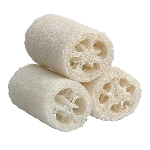 Giwnhvx 50 esponjas naturales exfoliantes naturales de lufa color blanco