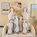 AMOZO Katzen Kuscheltiere süße Lange Katzen Plüschtiere, Niedliche Weiche Katze Stofftiere Plüsch Kissen Spielzeug für Mädchen und Kinder (Grau, 50cm)