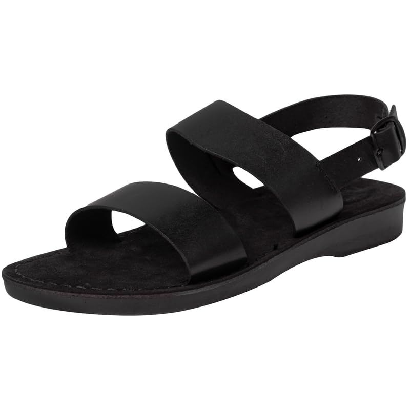 Holy Land Market Unisex Adults/Children Genuine Leather Biblical Sandals/Flip Flops/Slides/Slippers (Jesus - Yashua) Suede II