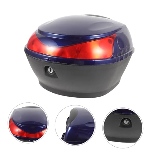 Top case moto grande capacité bleu en plastique résistant pour scooter
