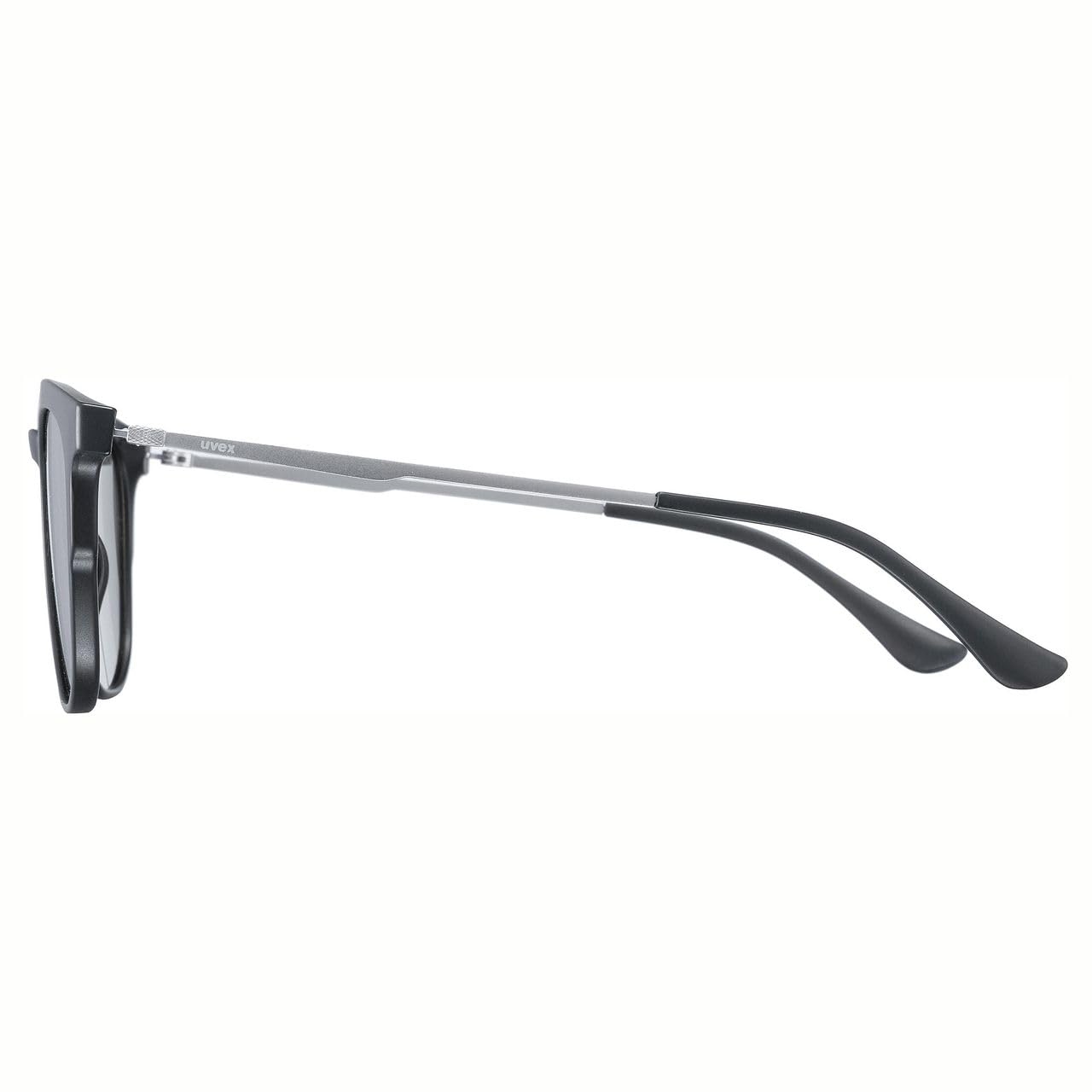 Uvex LGL 46 Sonnenbrille, black matt/silver, one size | starker Schutz vor Sonnenstrahlung - inkl. uvex Schriftzug auf den Bügeln