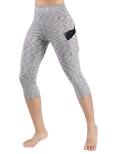 ODODOS Women's High Waist Yoga Capris with Pockets,Tummy Control,Workout Capris Running 4 Way