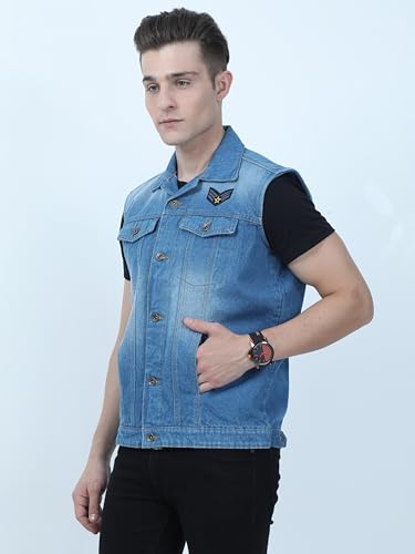 Image of VROJASS Denim Casual Half Sleeeves Men's Jacket Classy Winter Wear for Boy's(JX-OV1S-SFDQ)