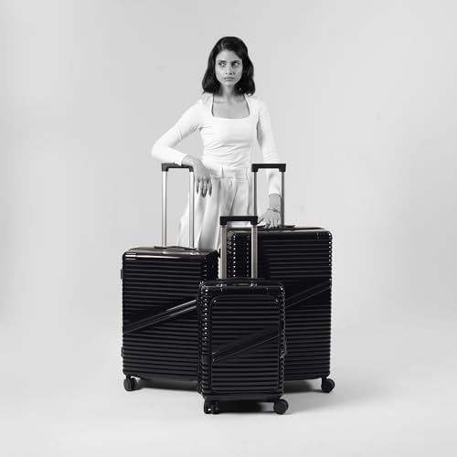 Image of Assembly Oblique Pro Trolley Bag Set of 3 20, 24, 28 Inch Hard Shell Polycarbonate Luggage Set with Laptop Compartment TSA Lock 8 Spinner