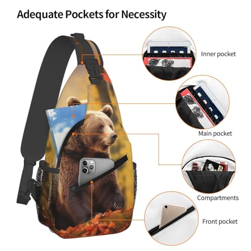 Mochila tipo sling negra para senderismo y uso diario miniatura 3