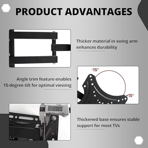 Image of Robustt Heavy Duty TV Wall Mount Bracket for 14 to 55 inch LED /HD /Smart TV's, Swivel Rotatable Universal LCD TV Wall Mount Stand - Pack of 1