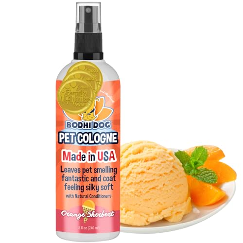 Bodhi Dog Premium Dog Cologne - Deodorizing Dog Perfume &amp; Conditioner for Dogs &amp; Cats - Natural Long Lasting Spray for Pets - Gentle &amp; Safe Formula, Made in USA (Orange Sherbert 8 Fl Oz)