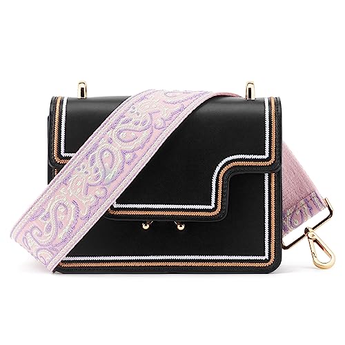 Image of Wide Shoulder Strap Adjustable Replacement Belt Guitar Style Crossbody Bag Handbag Strap Multicolor Canvas Straps(Wide:2in)(Color39)