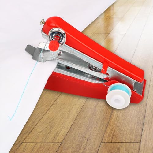Image of Rock World Handy Stitch Mini Hand Sewing Machine, Portable Stapler Style Handheld Stitching Tool for Quick Repairs and Home Tailoring