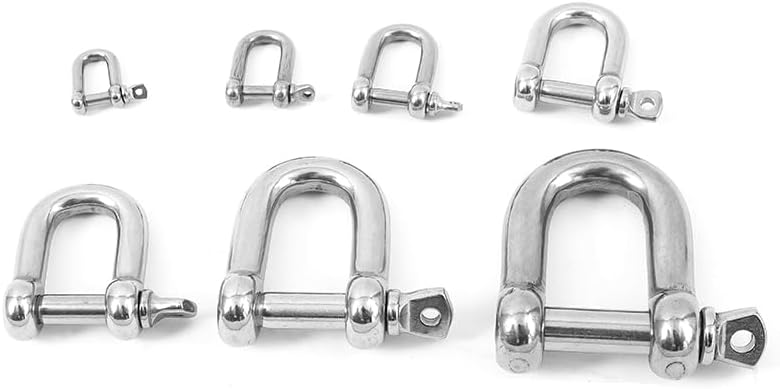 M4 M5 M6 M8 M10 M12 Straight D Shackle Short Stainless Steel Breaking D Rigging Shackle Hooks boat rigging hardware - (Color: M4 2pcs)