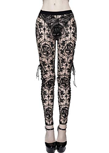 Leggins góticos cómodos para evitar el calor con ropa negra elástica