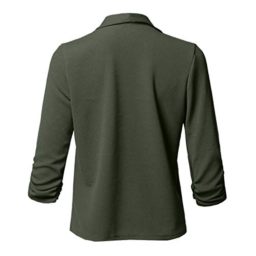 Korte gebreide jas dames: blazermantel slim fit blazer kantoor pak 3/4 mouwen werk kantoor cardigan jas eenkleurige jas… - Image 3
