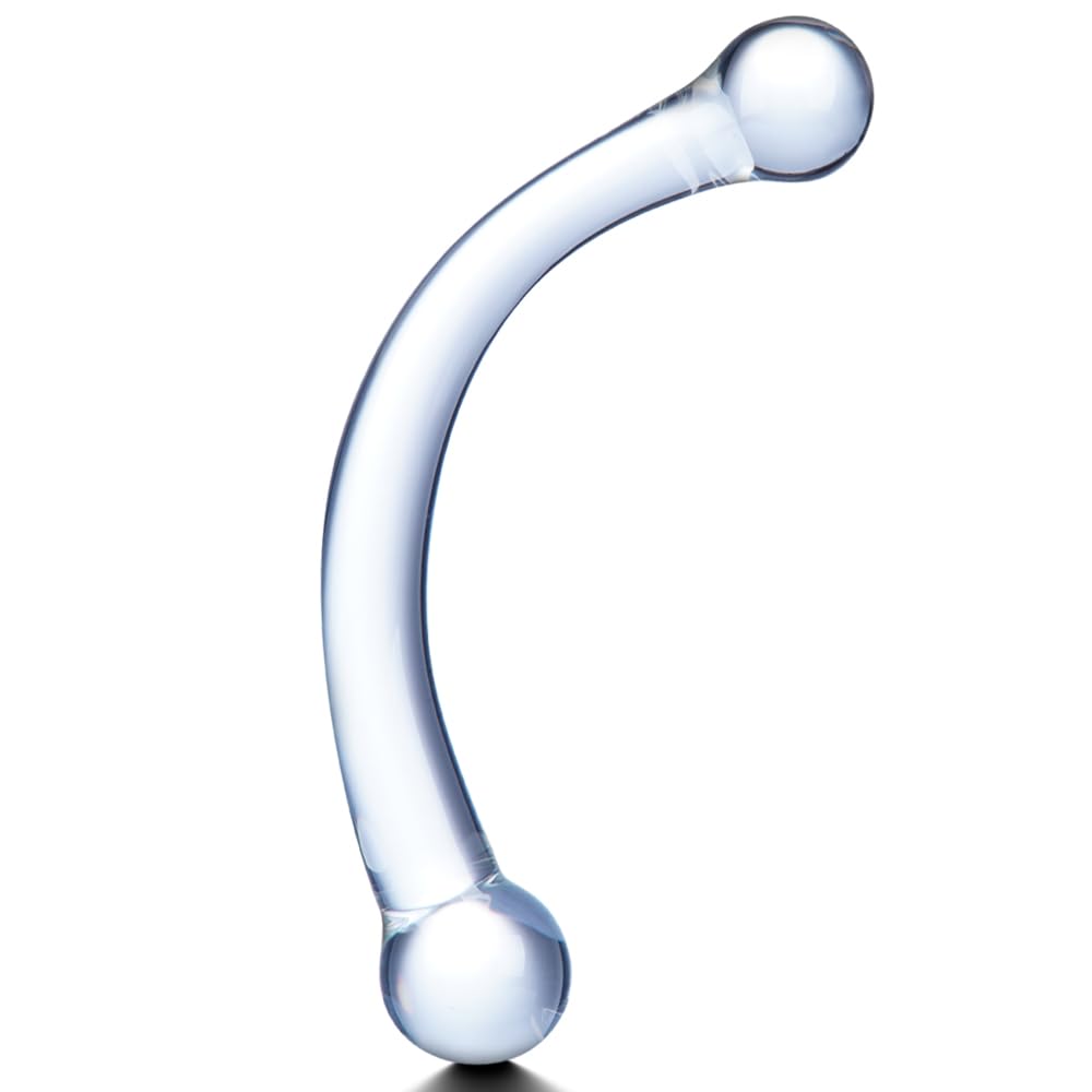 Double Head Glass Dildo Clear Crystal Anal Dildo Sex Toy Smooth Anal Plug Prostate Massager Curved Glass Rod