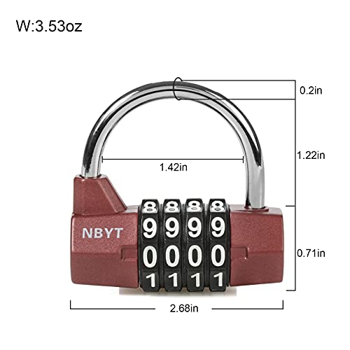 Image of Gym Locker Lock,4 Digit Combination Lock,Safety Password Padlock for School Gym Locker,Sports Locker,Fence,Toolbox,Case,Hasp Storage