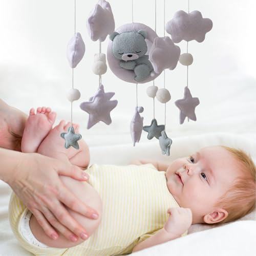 Mobile pour lit bébé musical nounours dort avec support portable - 3