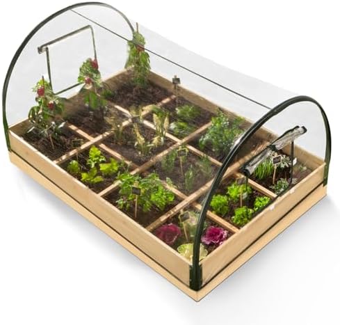 IDMarket - Carré Potager 12 Compartiments + Housse Serre châssis