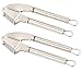 PEARL Knoblauchquetsche: 2er-Set massive XL-Edelstahl-Knoblauchpressen, ausklappbare Loch-Siebe (Loch-Sieb Knoblauch-Presse)