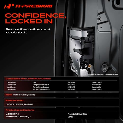 Image of A-Premium Front Left Driver Side Door Lock Actuator Compatible with Land Rover LR4 2010-2016, Range Rover Evoque 2012-2019, Sport 2010-2013, for Model with Keyless Entry, with Safe Function