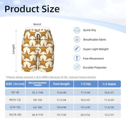 Boys Swim Trunks Sheriff Badges Western Gold Vintage Kids Swim Shorts Quick Dry Beach Board Pocket4