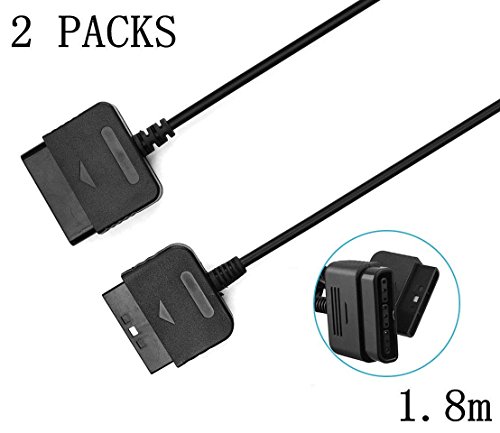 tesha 2PACK PS2 Controller Extension Cable, 6ft/1.8m Cord Compatible with PlayStation 2 (PS2) Game Console & PS2 Controllers