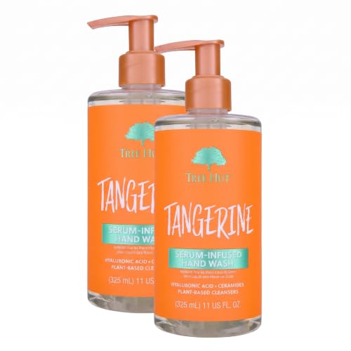 Tree Hut Tangerine Serum Infused Hand Wash, Nourish &amp; Hydrate Hands with Strengthening Skin Care, Long Lasting Scent, Cleanse &amp; Lock in Moisture, 11 fl oz. (Pack of 2)
