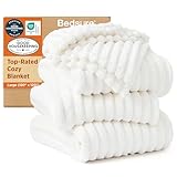 Bedsure GentleSoft Large Fleece Blanket for Bed - Cozy Soft Throw Blankets for Women, Cute Large Throws for Girls, Off White, 120x120 Inches