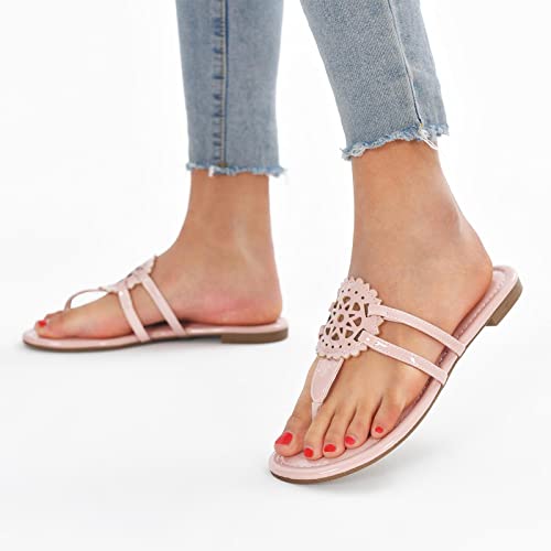 Image of katliu Women's Flat Sandals Flip Flop Sandals Comfortable Dressy Thong Sandals