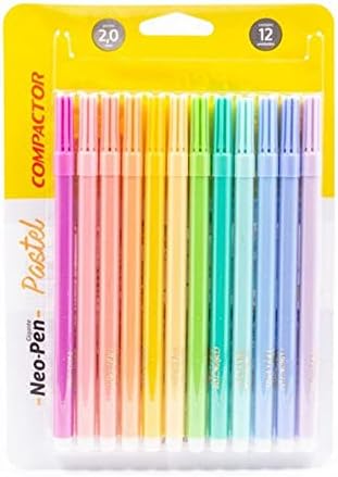 CANETA HIDROGRAFICA 12 CORES NEO PEN PASTEL