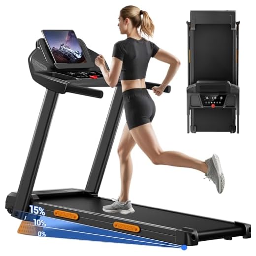 UMAY Laufband für Zuhause Klappbar mit Steigung, Laufbänder 12KM/H, Treadmill for Home mit 3,0-PS-Motor und LED-Anzeige, Max Belastung 136KG, Einfacher Aufbau