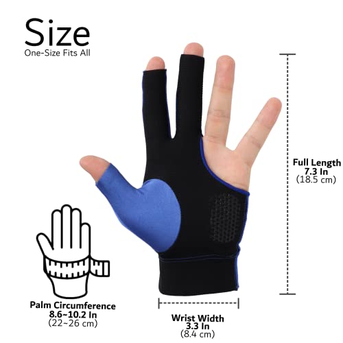 Ball Teck Korea Myeongpum Pool Glove Billiard Gloves Billiards Snooker Accessories Quick Dry Breathable Fit Left Hand Gifts For Men Women 3 Fingers 1Ps (Fits On - Right Handed Players) (Black) #TOP6