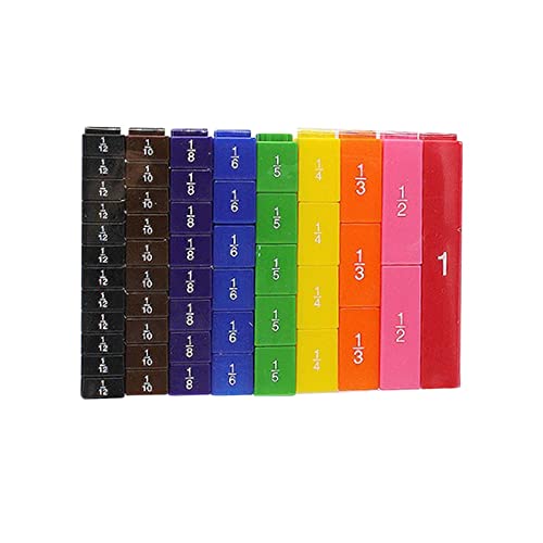 Cubos de plástico de fração arco-íris Montessori para