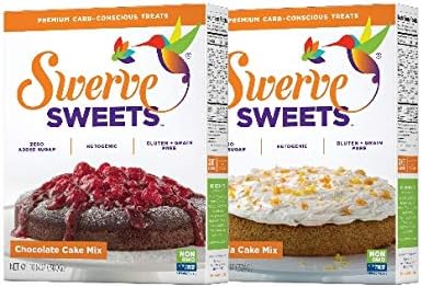 Swerve Sweets, Cake Mix Bundle, Chocolate and Vanilla Cake Mixes + Spatula(spatula may vary)